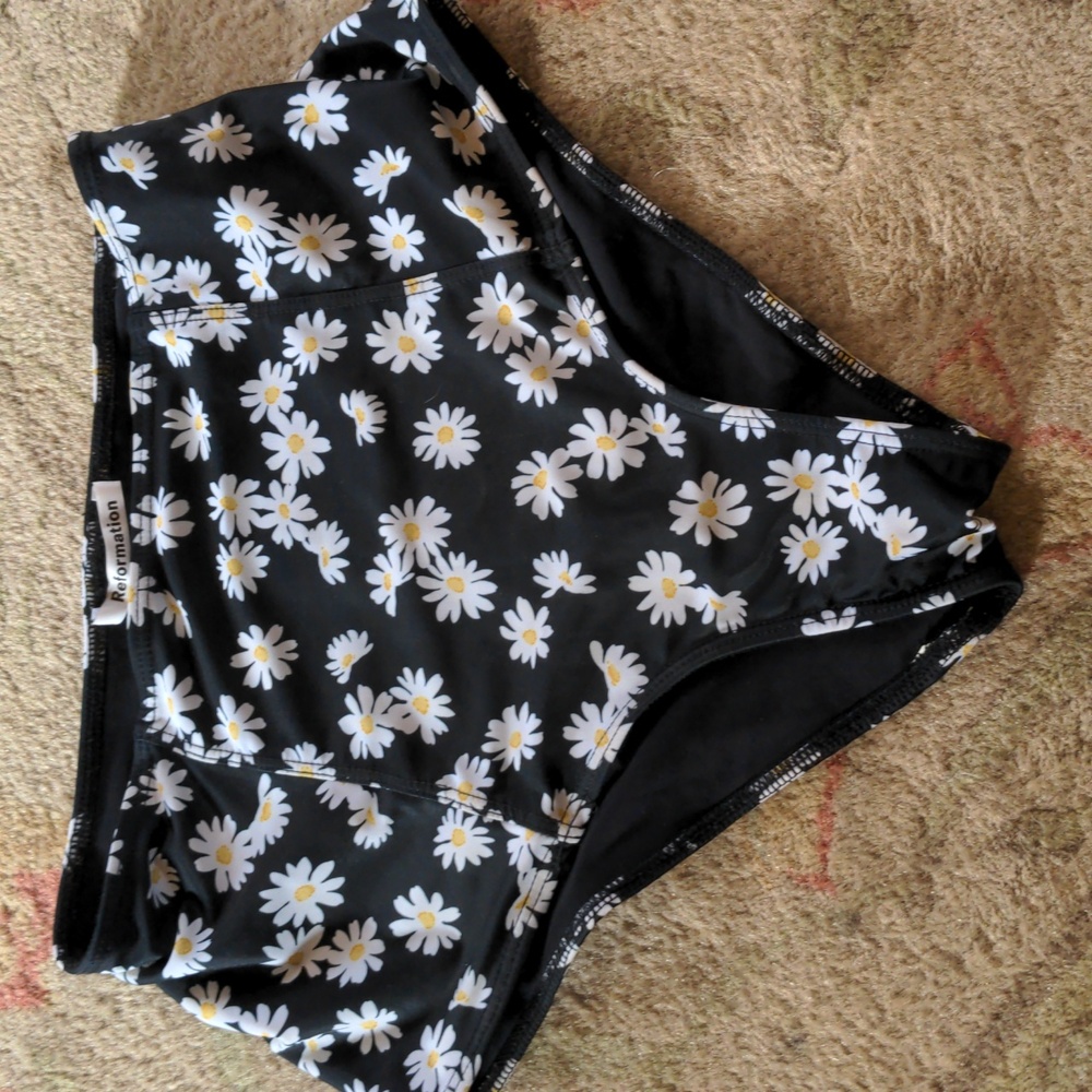 REFORMATION Azure Daisy Bikini Bottom